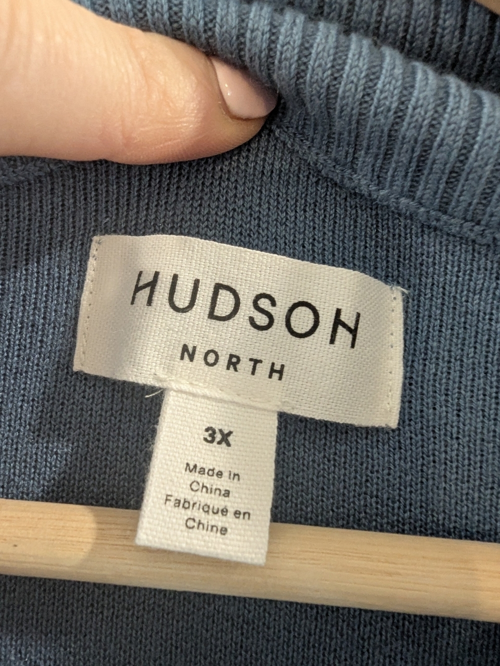 2/$40 Hudson North Blue Quarter Zip Cashmere Blend Sweater - Picture 7 of 8